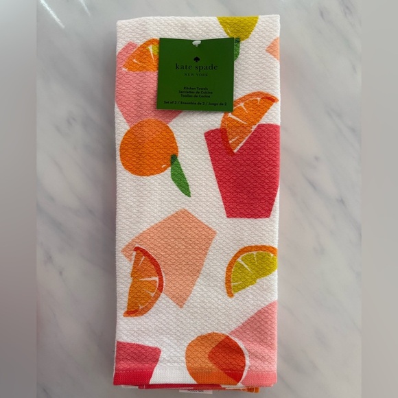 NWT Kate Spade Citrus Kitchen Towels (2) and Mini Mitt Pot Holder Set - Picture 3 of 6